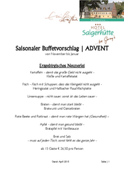 Weihnachtsbuffet im Hotel Saigerhütte in Olbernhau Erzgebirge