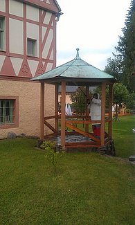 Innenreinigung vom Kupferdach der Laube Haus des Anrichters vom Hotel Saigerhütte Olbernhau Erzgebirge