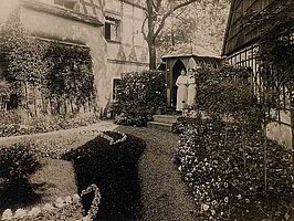 Die Laube vom Haus des Anrichters in der Saigerhütte Olbernhau im Jahre 1912.